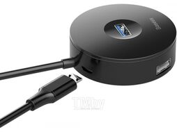 Концентратор Baseus USB 3.0 to USB3.0*1 + USB2.0*4 25cм черный CAHUB-F01