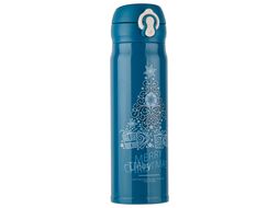 Термос, 500 мл, нержавеющая сталь, MERRY CHRISTMAS, темно-бирюзовый, PERFECTO LINEA