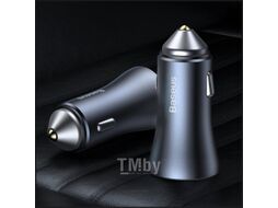 Автомобильное зарядное устройство Baseus Golden Contactor Pro Dual Quick Charger Car Charger U+C 40W Dark Gray (CCJD-0G)