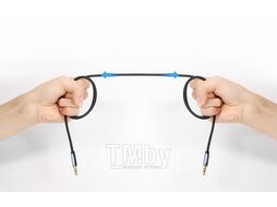 Кабель UGREEN 3.5mm Male to 3.5mm Male Cable Gold Plated Metal Case with Braid 0.5m AV112 (Blue) (10684)