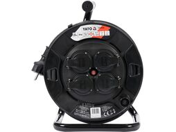 Удлинитель электрический на катушке 20м 4 розетки с крышками Yato YT-81052