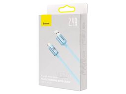 Кабель Baseus CAJY001103 Crystal Shine Series Fast Charging Data USB to iP 2.4A 1.2m Sky Blue