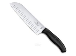 Нож кухонный Victorinox Swiss Classic 6.8523.17B стальной сантоку лезв.170мм черный блистер