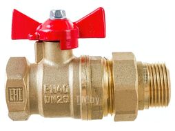 Кран шаровой N/P для ВОДЫ 3/4" ВР/НР ручка-бабочка, американка, латунный 11Б27фт1М Valfex VF.227.LB1.034.N/P