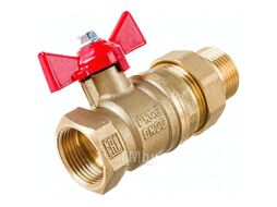 Кран шаровой N/P для ВОДЫ 3/4" ВР/НР ручка-бабочка, американка, латунный 11Б27фт1М Valfex VF.227.LB1.034.N/P