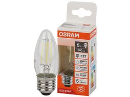 Лампа светодиодная филаментная В60 5Вт Е27 4000К 4058075684904 LED OSRAM