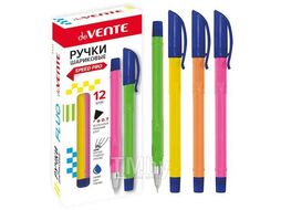Ручка шариковая d=0.7 мм "Fluo", неоновый корпус, сменный стержень, СИНЯЯ deVente 5073852
