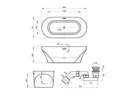 Отдельностоящая акриловая ванна Wellsee Croquis 230301001