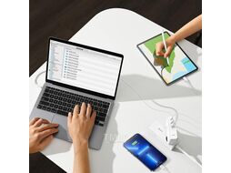 Сетевое зарядное устройство Baseus GaN5 Pro Fast Charger 2C+U 140W EU White (With Data Cable Type-C to Type-C 240W 1m White) (CCGP100202)