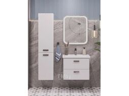 Комплект тумба Gretta 60 с умывальником Kirovit Фостер 60 (фасад белый)