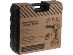 Аккум. ударный гайковерт BULL SC 1804 в чем. (18.0 В, 1 акк., 4.0 А*ч, посадочн. квадрат 1/2 ", 400 Нм, вес 2.0 кг, кейс)