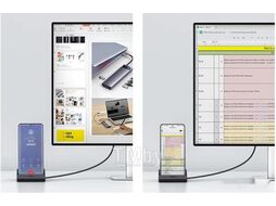 Док-станция Baseus Mate Docking Type-C Mobile Phone Intelligent HUB Docking Station Pro Black (WKMD000001)