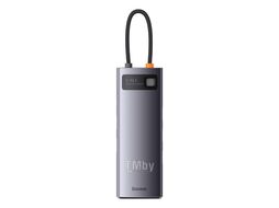 Док-станция Baseus Metal Gleam Series 8-in-1 Multifunctional Type-C HUB Docking Station Gray (Type-C to HDMI*2 + USB3.0*3+PD*1+SD/TF*1) (WKWG050113)