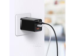 Сетевое зарядное устройство Baseus GaN5 Pro Fast Charger 2C+U 65W EU Black(Include: Baseus Xiaobai series fast charging Cable Type-C to Type-C 100W 1m Black) (CCGP120201)