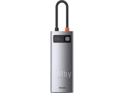 Хаб Baseus Metal Gleam Series 6-in-1 Multifunctional Type-C HUB Docking Station Gray (CAHUB-CW0G)
