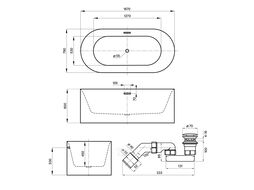 Отдельностоящая акриловая ванна Wellsee Eclatant 2.0 231401003