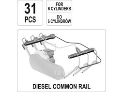 Набор диагностический к форсункам common rail (31шт) Yato YT-7306