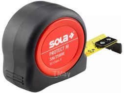 Рулетка 5м/25мм "Protect" M PE 5m (SOLA) (Магнитный наконечник ленты! Очень удобно при измерениях металлических конструкций!)
