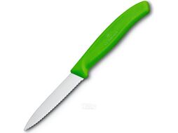 Нож кухонный Victorinox Swiss Classic 6.7636.L114 стальной для овощей лезв.80мм серрейт. заточка зеленый