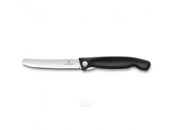 Нож кухонный Victorinox Swiss Classic 6.7803.FB стальной для овощей лезв.110мм прямая заточка черный блистер