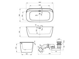 Отдельностоящая акриловая ванна Wellsee Brillant iCon 236001001