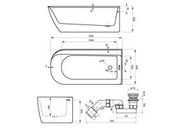 Отдельностоящая акриловая ванна Wellsee Camellia 236102003
