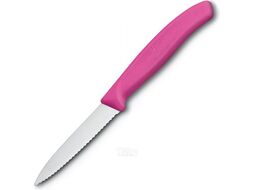 Нож кухонный Victorinox Swiss Classic 6.7636.L115 стальной для овощей лезв.80мм серрейт. заточка розовый