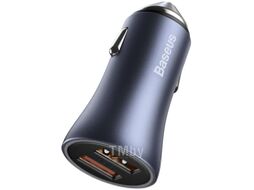 Автомобильное зарядное устройство Baseus Golden Contactor Pro Dual Quick Charger Car Charger U+U 40W (With Baseus Simple wiring USB For Type-C 5A 1.0m) Dark Gray (TZCCJD-A0G)