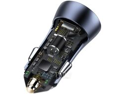 Автомобильное зарядное устройство Baseus Golden Contactor Pro Dual Quick Charger Car Charger U+U 40W (With Baseus Simple wiring USB For Type-C 5A 1.0m) Dark Gray (TZCCJD-A0G)