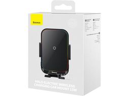 Автомобильный держатель с беспроводной зарядкой Baseus Halo Electric Wireless Charging Car Mount 15W Black (SUDD000001)