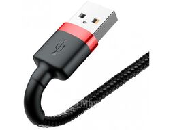 Кабель Baseus cafule Cable USB For iP 2.4A 0.5m Red+Black (CALKLF-A19)