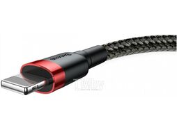 Кабель Baseus cafule Cable USB For iP 2.4A 0.5m Red+Black (CALKLF-A19)