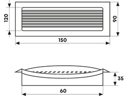 Решетка торцевая 77 60х120мм ZERNBERG 10237091