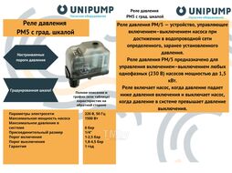 Реле давления РМ/5 с град.шкалой (вращ. гайка) 1/4" UNIPUMP