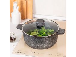 Кастрюля из литого алюминия со стеклянной крышкой, 24 см, 4 л MAUNFELD GRETA MF24GRTT01CR