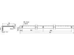 Ручка меб. накладная алюм. INSIDE 1056/1200 брашированное золото, AKS