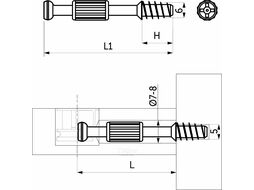 Шток эксцентрика 7*24/6*8,1 с пластиковой зеленой муфтой AKS
