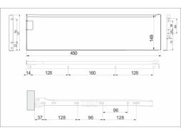 Система ящиков Металбокс AKS L-450 белый H=150 левая+правая