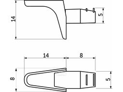 Полкодержатель для корпусных полок мет. SEKURA 2 никель AKS