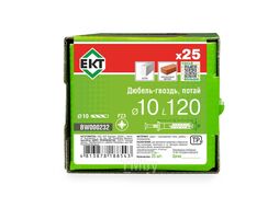 Дюбель-гвоздь 10х120 потай, полипропилен, в коробке с окном, (25шт) EKT BW000232