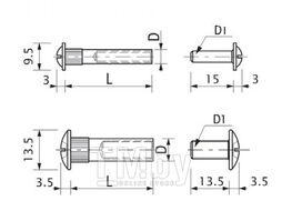 Стяжка межшкафная d8 М6х29мм (100шт) AKS