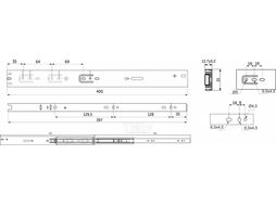 Направляющая шариковая L-400 h=35 AKS PLUS SOFT CLOSE