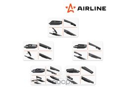 Щетка стеклоочистителя 275 мм (11 ) задняя каркасная, 5 адаптеров AIRLINE AWB-RK-275