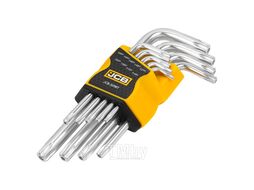 Ключи Г-образные TORX с отверстием, набор 9пр. (Т10Н, Т15Н, Т20Н, Т25Н, Т27Н, Т30Н, Т40Т, Т45Н, Т50Н) JCB JCB-5098T