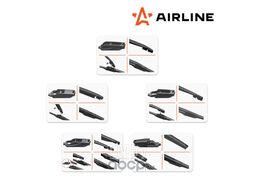 Щетка стеклоочистителя 375 мм (15 ) задняя каркасная, 5 адаптеров AIRLINE AWB-RK-375