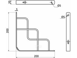 Полкодержатель мет. QUADRO 200*200*20*3, белый AKS