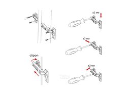 Петля накладная с доводчиком 45мм h0 clip-on AKS PLUS (саморезы, заглушки)