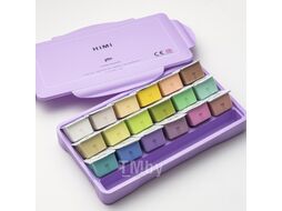 Краски гуашевые "Jelly Cup. Pastel colors" набор 18 цв., 30 мл., кювета, фиолетовый футляр HIMI FC.TZ.HM.065