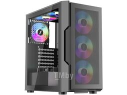 Корпус 1stPlayer T7-P Black T7-P-BK-4F1, без БП, ATX