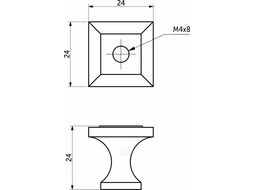 Ручка меб. кнопка мет. SQUARE античное серебро, AKS
